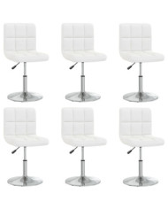 Chaises à manger lot de 6 blanc similicuir | Mobilier & Déco