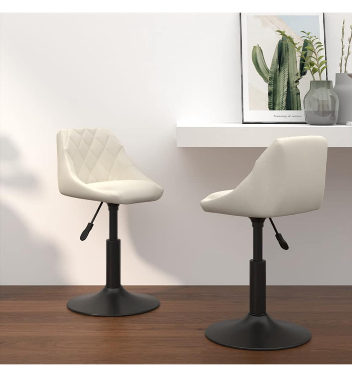 Chaises pivotantes à manger lot de 2 Crème Velours | Mobilier & Déco
