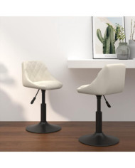 Chaises pivotantes à manger lot de 2 Crème Velours | Mobilier & Déco