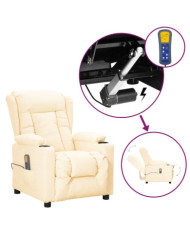 Fauteuil de massage Crème Similicuir | Mobilier & Déco