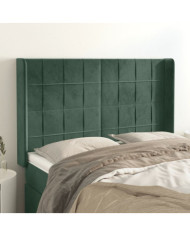 Tête de lit avec oreilles Vert foncé 147x16x118/128 cm Velours | Mobilier & Déco
