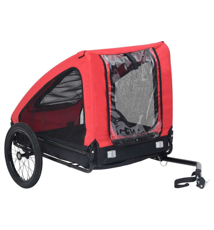 Remorque de vélo pour animaux de compagnie rouge et noir | Mobilier & Déco