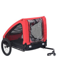 Remorque de vélo pour animaux de compagnie rouge et noir | Mobilier & Déco