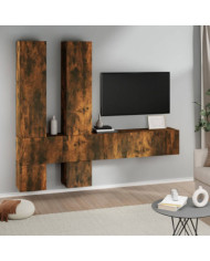 Meuble TV mural Chêne fumé Bois d'ingénierie | Mobilier & Déco
