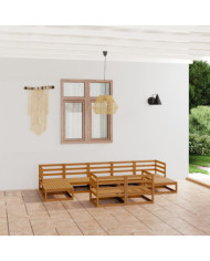 Salon de jardin 9 pcs bois de pin massif | Mobilier & Déco