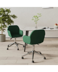Chaises pivotantes à manger lot de 2 vert foncé tissu | Mobilier & Déco