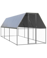 Poulailler d'extérieur 2x6x2 m Acier galvanisé | Mobilier & Déco