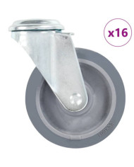 16 pcs Roulettes pivotantes à trou de boulon 100 mm | Mobilier & Déco
