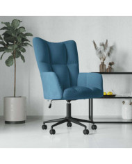 Chaise de relaxation Bleu Velours | Mobilier & Déco