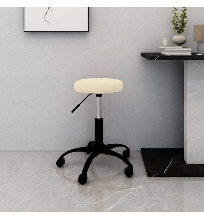 Chaise de bureau pivotante crème velours | Mobilier & Déco