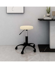 Chaise de bureau pivotante crème velours | Mobilier & Déco