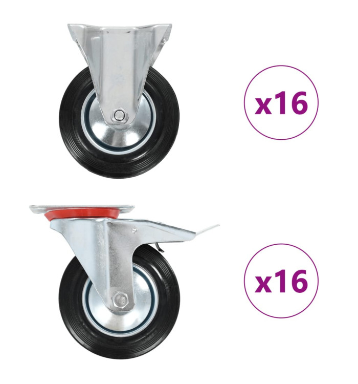 32 pcs Roulettes 160 mm | Mobilier & Déco