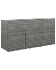 Abri de poubelle triple Anthracite 229x78x120cm Résine tressée | Mobilier & Déco