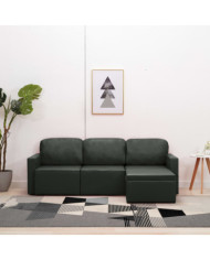 Canapé-lit modulaire 3 places Gris Similicuir | Mobilier & Déco