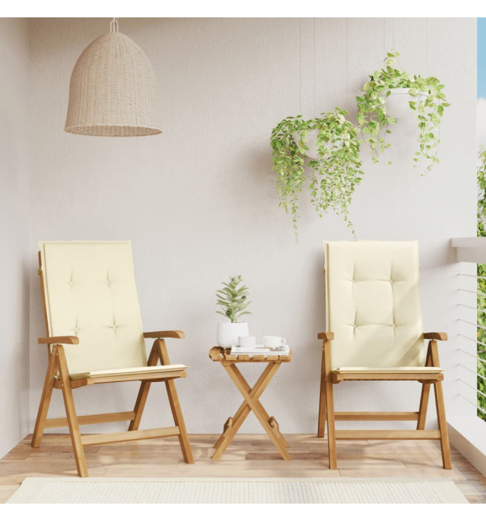 Chaises de jardin inclinables lot de 2 et coussins teck massif | Mobilier & Déco