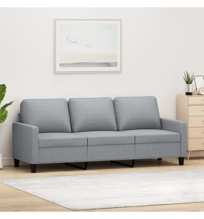 Canapé à 3 places Gris clair 180 cm Tissu | Mobilier & Déco