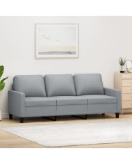 Canapé à 3 places Gris clair 180 cm Tissu | Mobilier & Déco
