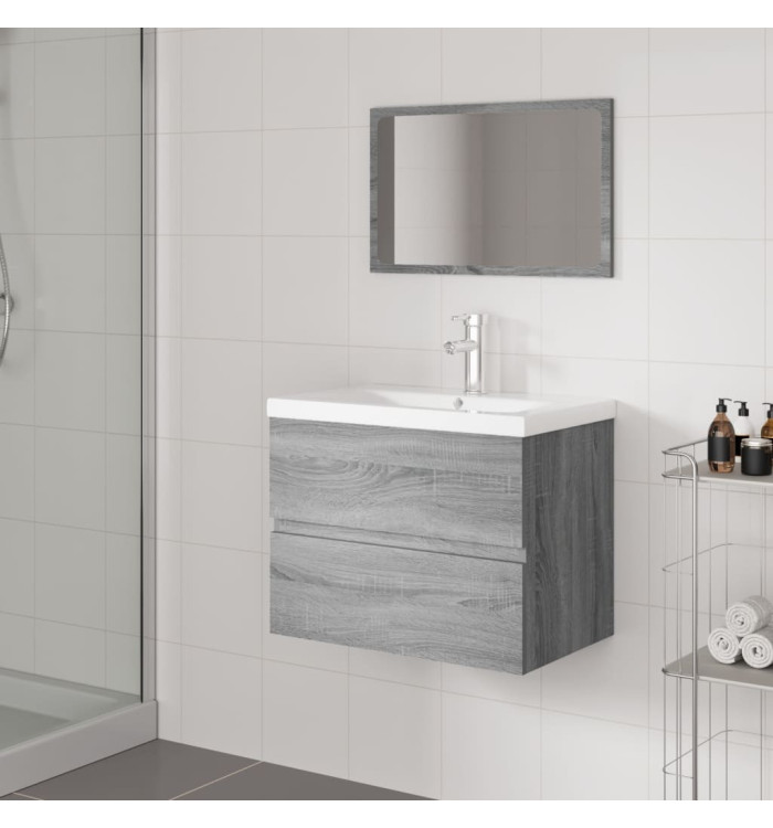 Meubles de salle de bain Sonoma gris Bois d'ingénierie | Mobilier & Déco