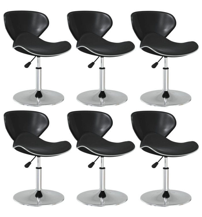 Chaises à manger lot de 6 noir similicuir | Mobilier & Déco