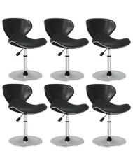 Chaises à manger lot de 6 noir similicuir | Mobilier & Déco