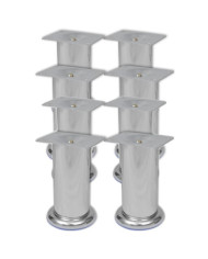 Pieds ronds de canapé 8 pcs Chrome 120 mm | Mobilier & Déco