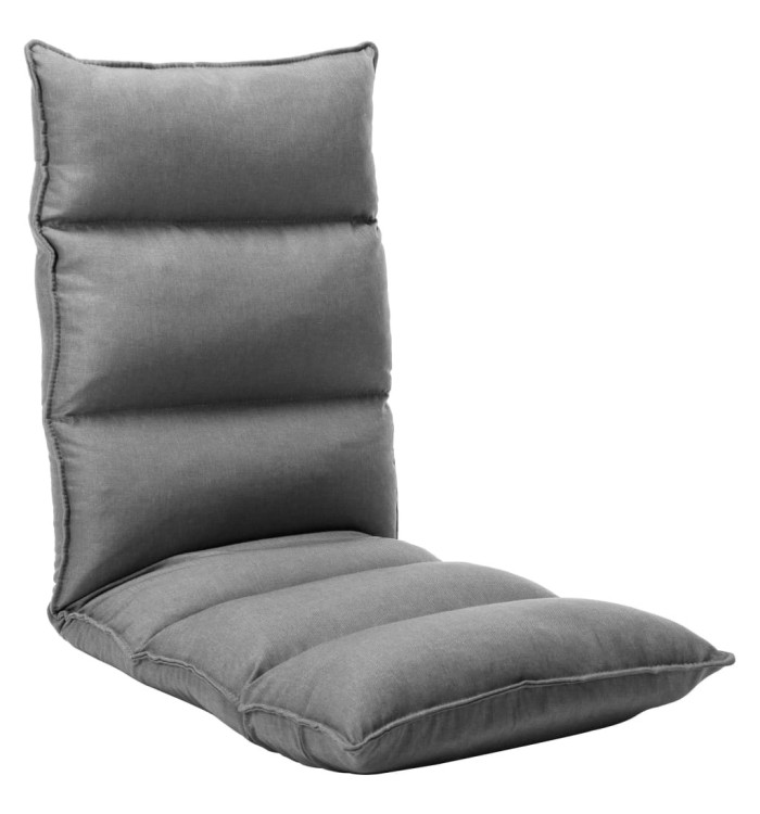 Chaise pliable de sol Gris clair Tissu | Mobilier & Déco