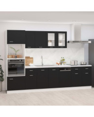 Ensemble de meubles de cuisine 7 pcs Noir Aggloméré | Mobilier & Déco