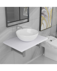 Meuble de salle de bain en deux pièces Céramique Blanc | Mobilier & Déco