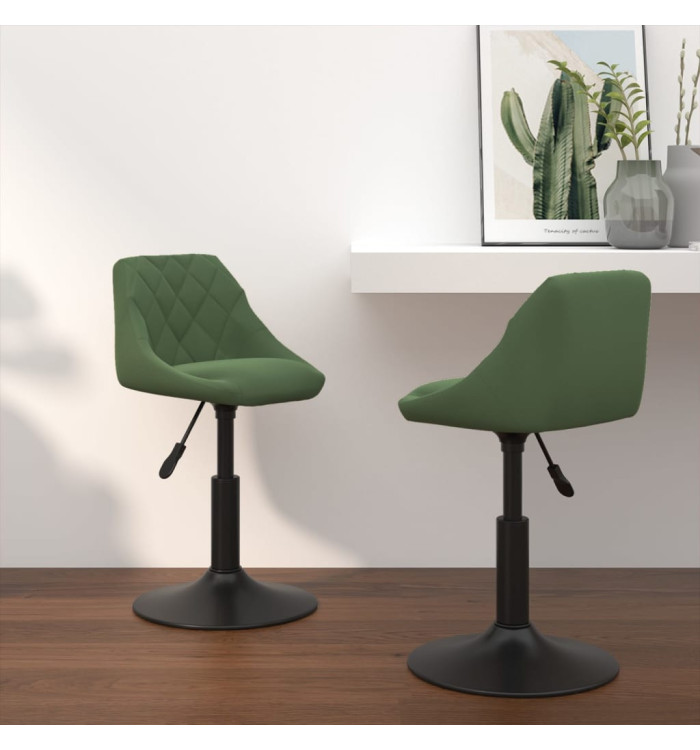 Chaises pivotantes à manger lot de 2 vert foncé velours | Mobilier & Déco