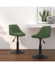 Chaises pivotantes à manger lot de 2 vert foncé velours | Mobilier & Déco