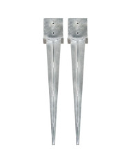 Piquets au sol 2 pcs argenté 14x14x91 cm acier galvanisé | Mobilier & Déco