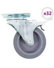 32 pcs Roulettes pivotantes 75 mm | Mobilier & Déco
