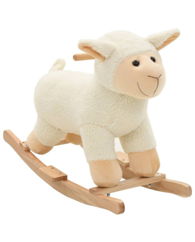 Mouton à bascule Peluche 78x34x58 cm Blanc | Mobilier & Déco