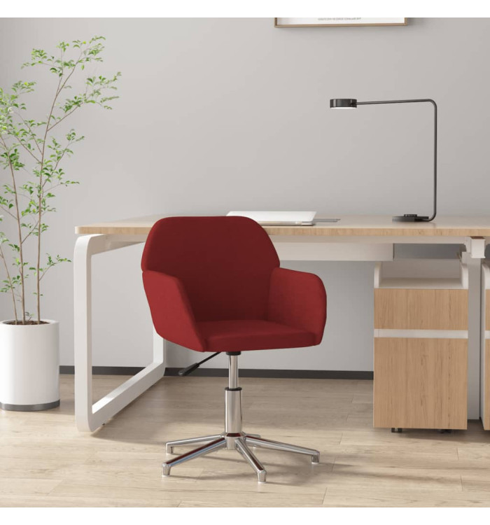 Chaise pivotante de bureau Rouge bordeaux Tissu | Mobilier & Déco