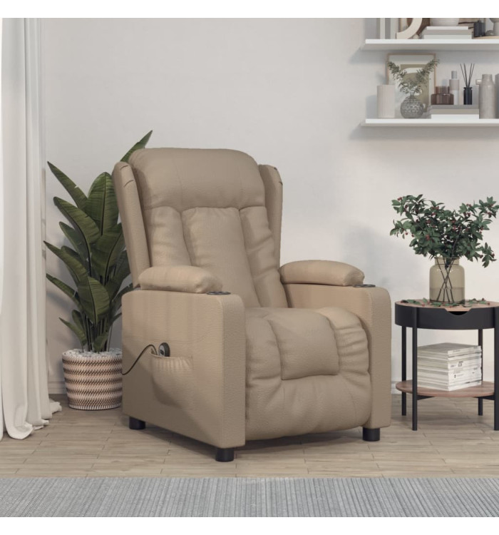 Fauteuil inclinable électrique Cappuccino Similicuir | Mobilier & Déco