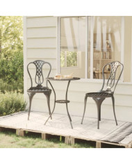 Ensemble de bistro 3 pcs Aluminium coulé Noir | Mobilier & Déco
