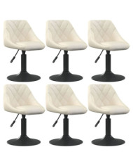 Chaises pivotantes à manger lot de 6 crème velours | Mobilier & Déco