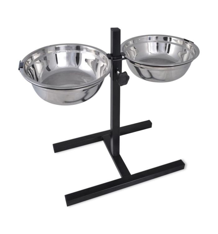 Support réglable avec 2 bols de 41 L pour chien | Mobilier & Déco