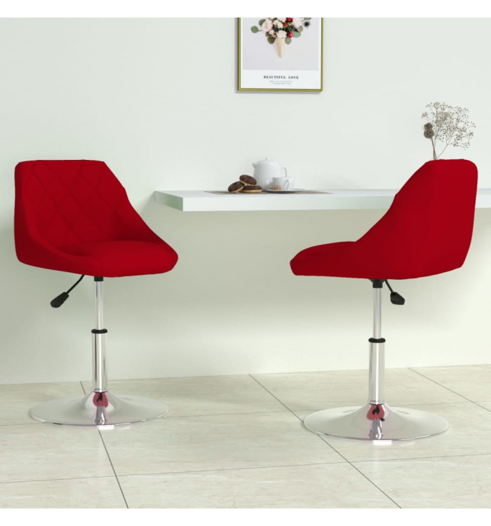 Chaises pivotantes à manger lot de 2 Rouge bordeaux Velours | Mobilier & Déco