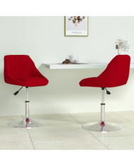 Chaises pivotantes à manger lot de 2 Rouge bordeaux Velours | Mobilier & Déco