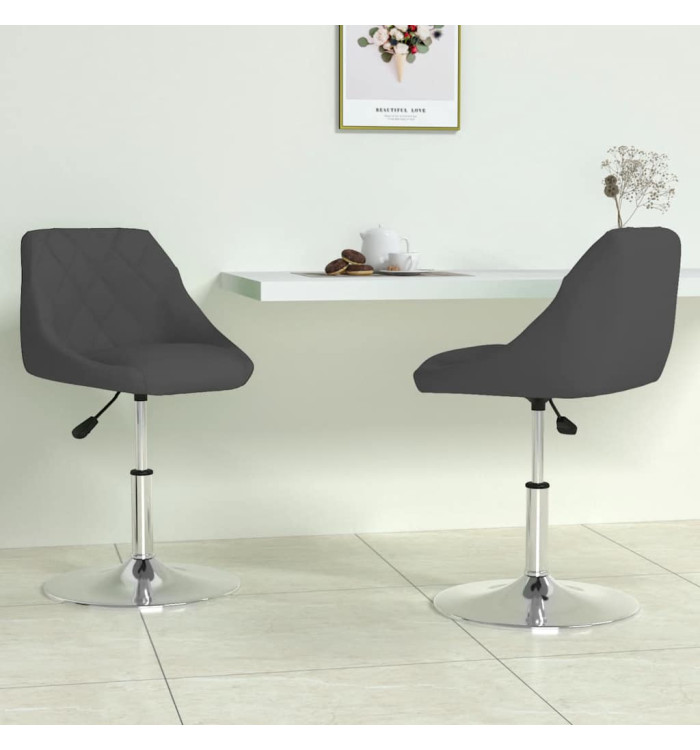 Chaises pivotantes à manger lot de 2 Noir Velours | Mobilier & Déco
