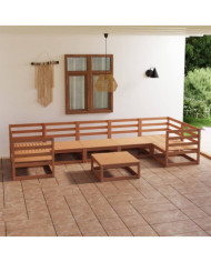 Salon de jardin 8 pcs Bois de pin massif | Mobilier & Déco