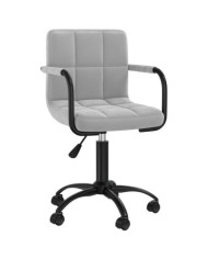 Chaise pivotante de salle à manger Gris clair Velours | Mobilier & Déco