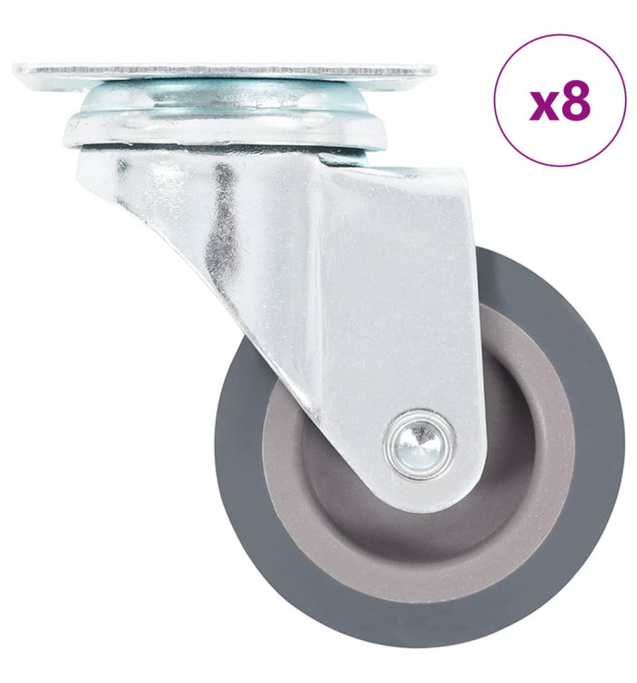 8 pcs Roulettes pivotantes 50 mm | Mobilier & Déco