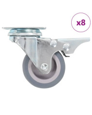 8 pcs Roulettes pivotantes 50 mm | Mobilier & Déco