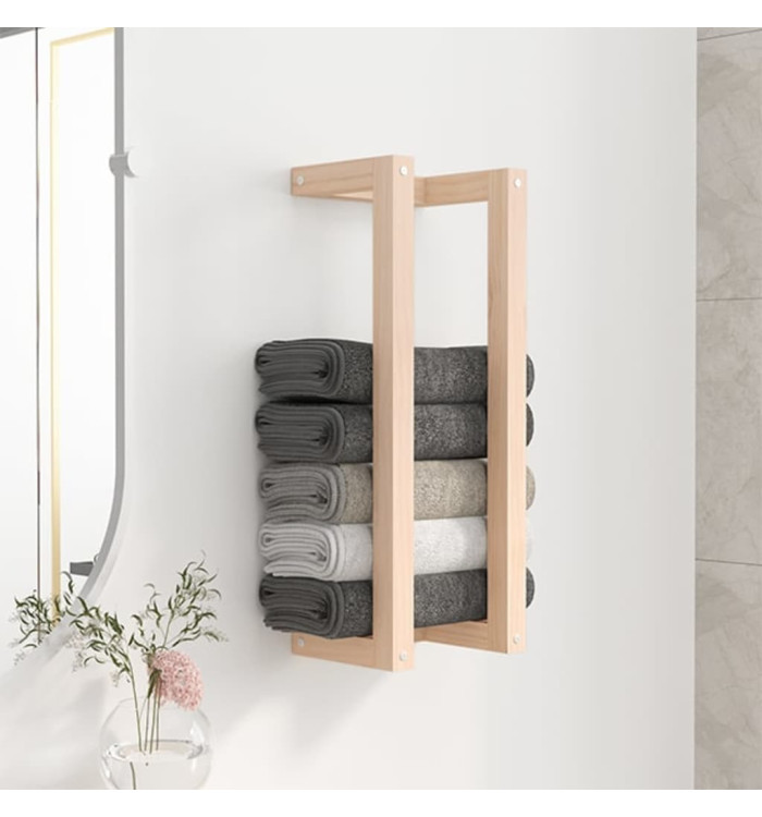Porte-serviette 23x18x60 cm Bois de pin massif | Mobilier & Déco