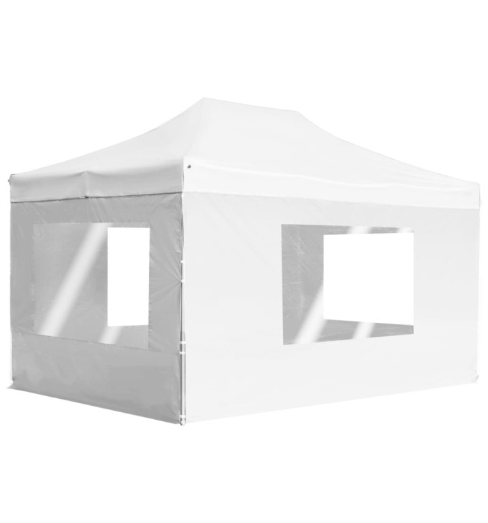 Tente de réception pliable avec parois Aluminium 4,5x3 m Blanc | Mobilier & Déco