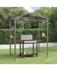 Gazebo BBQ et étagères latérales anthracite 210x114x230cm acier | Mobilier & Déco
