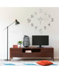 Horloge murale 3D Design moderne Argenté 100 cm XXL | Mobilier & Déco