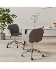 Chaises pivotantes à manger lot de 2 Gris foncé Tissu | Mobilier & Déco